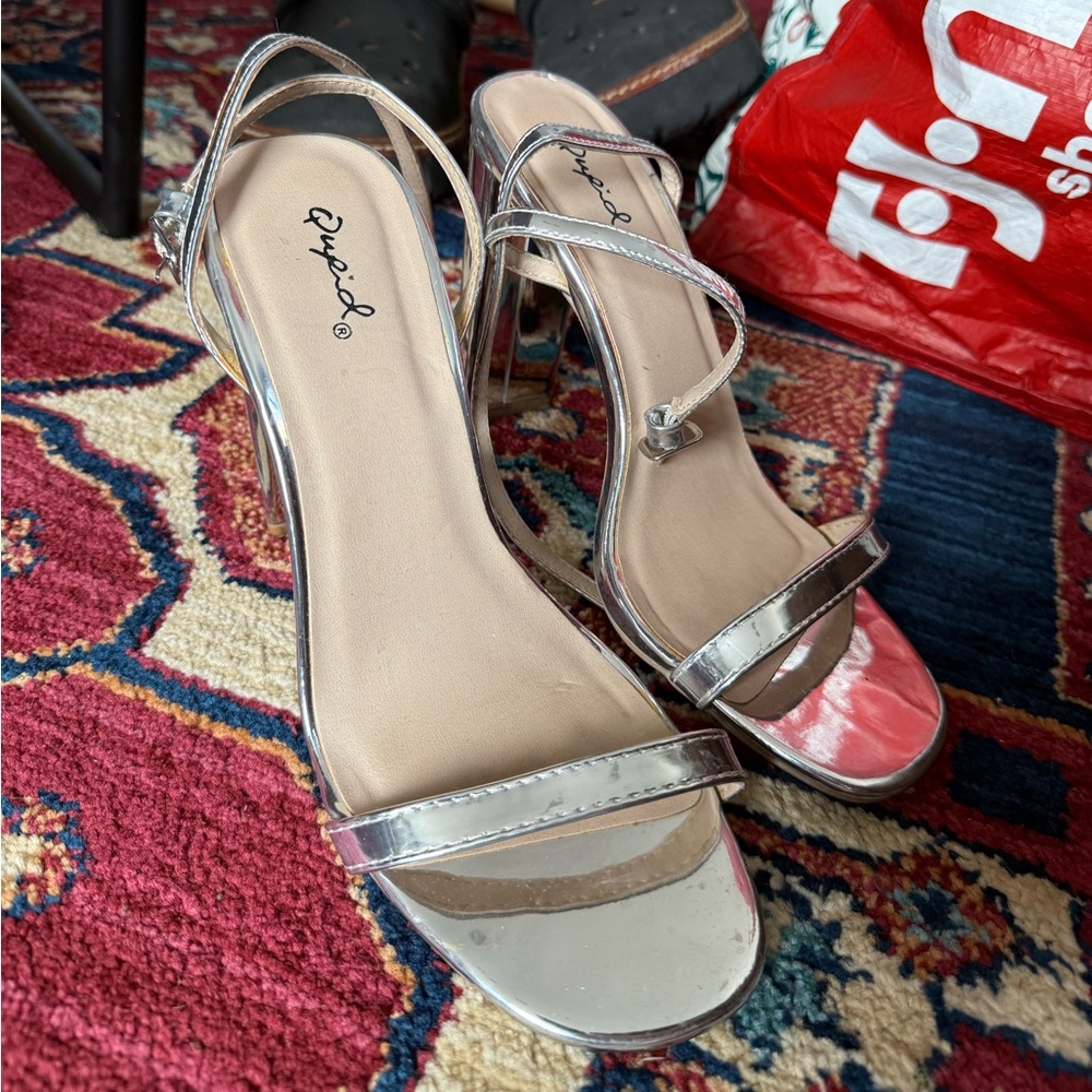 Silver Strappy Sandals